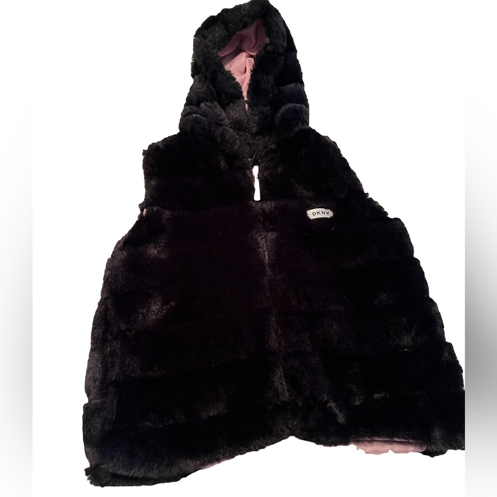 DKNY Faux Fur Toddler Girl Puffer Vest